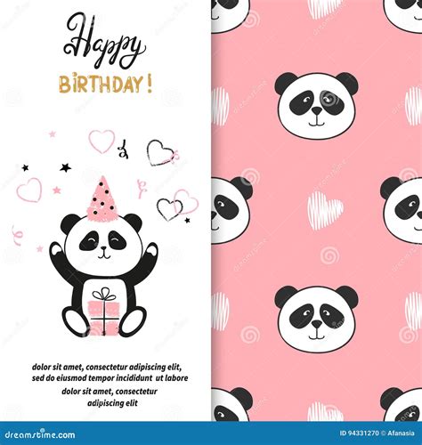 Diseño De La Tarjeta De Felicitación Del Feliz Cumpleaños Con El Oso De