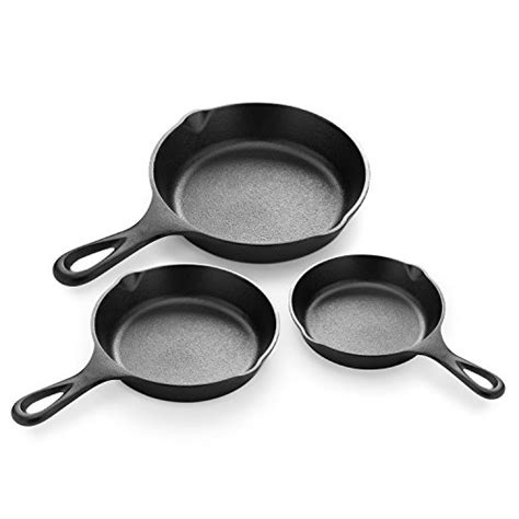 Simple Chef Cast Iron Skillet 3 Piece Set Best Heavy Duty