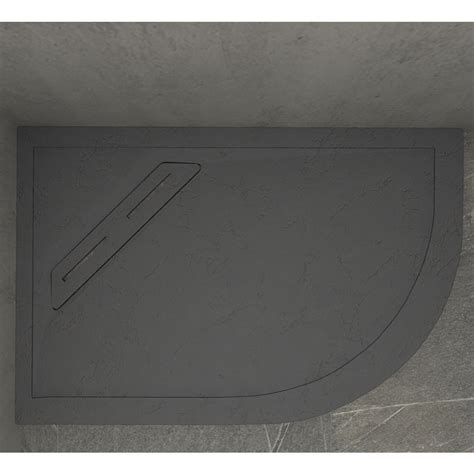 Kudos Connect 2 Slate Effect Slip Resistant Offset Quadrant Shower Tray