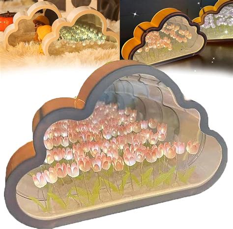 Celestial Petal Mirror Cloud Tulip Lamp Mirror Tulip Flower Cloud