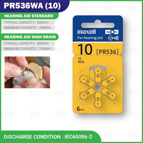 Pack Pcs Original Maxell Hearing Aid Battery Zinc Air