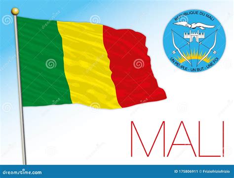 Mali Official National Flag and Coat of Arms, Africa Stock Vector ...