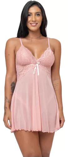 Camisola Tule Transparente Sensual Calcinha Fio Dental Noite Mercadolivre