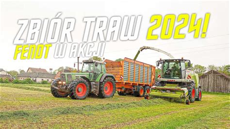 zbiór traw 2024 Fendt w akcji John Deere 7330 Claas jaguar 960 engine