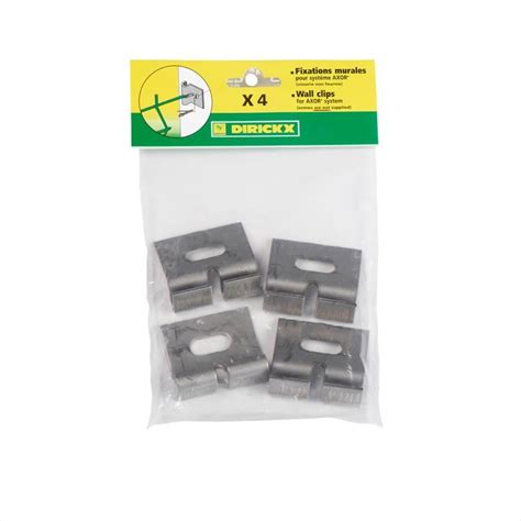 Lot de 4 attaches murales à fixer Axor gris inox H 2 x l 12 x P 9 cm