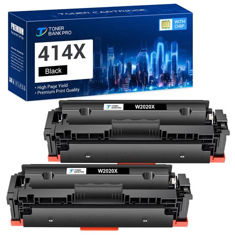 2 Pack Toner Cartridge With Chip Compatible For Hp W2020x 414x Color