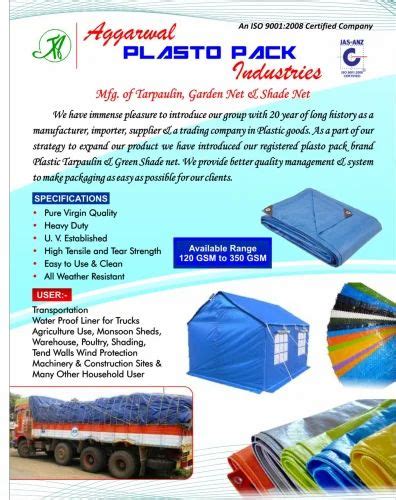 Plastopack Polyethylene Hdpe Hdpe Waterproof Tarpaulin Sheet