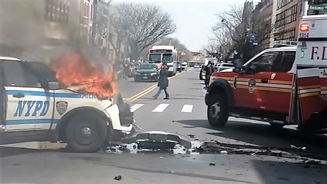 Early Video Fiery Crash Between Fdny Ems And Nypd In Brooklyn Statter911