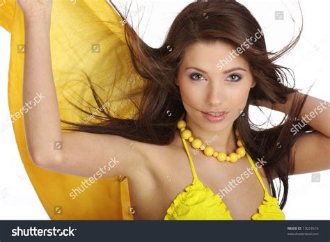 Beautiful Sexy Woman Yellow Bikini Stock Photo Shutterstock