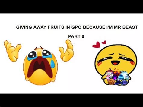 Giving Away Fruits In GPO PART 6 Grand Piece Online Roblox YouTube