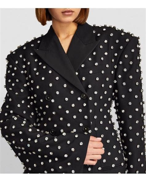 Stella Mccartney Embellished Double Breasted Blazer In Black Lyst