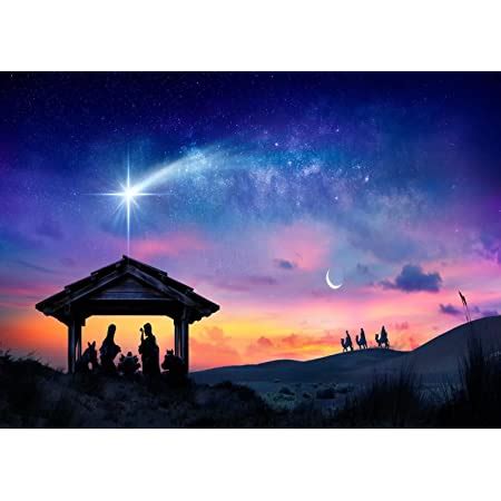 Amazon BELECO Fabric 15x10ft Birth Of Jesus Backdrop Manger