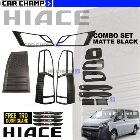 Toyota Hiace Commuter 2019 To 2023 Combo Set Garnish Cover Matte Black