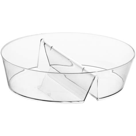 Visions 3 3 4 Clear Plastic Mini Dual Compartment Dish 10 Pack