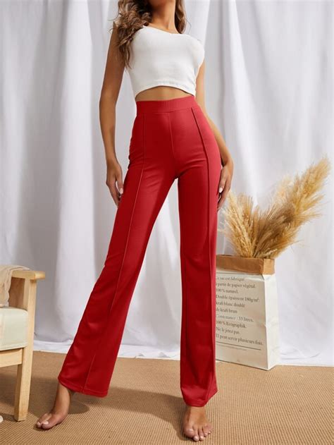 High Waist Flare Leg Pants Shein Usa