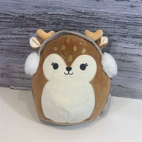 Squishmallows Toys Squishmallows Dawn The Fawn Deer Earmuffs 8 Squishmallow Winter Plush