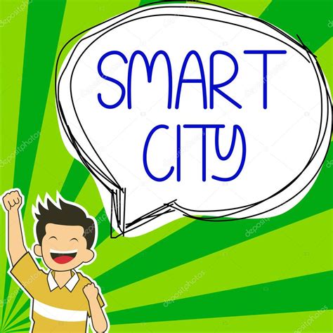 Escribir Mostrando Texto Smart City Palabra Para El Rea Urbana Que