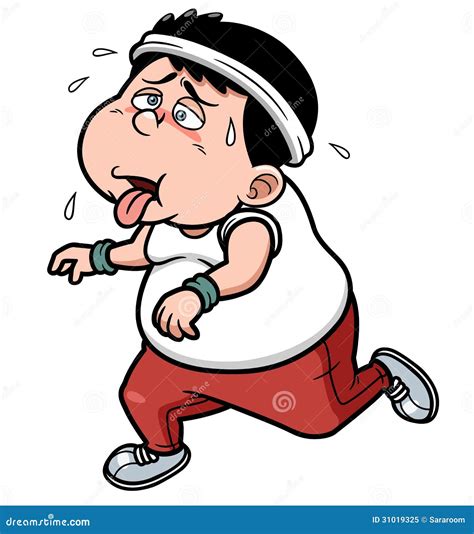 Fat Man Running Cartoon