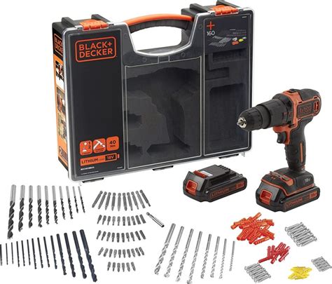 Black Decker BDCHD18BOA Akku Schlagbohrschrauber Inkl 160 Teiligen