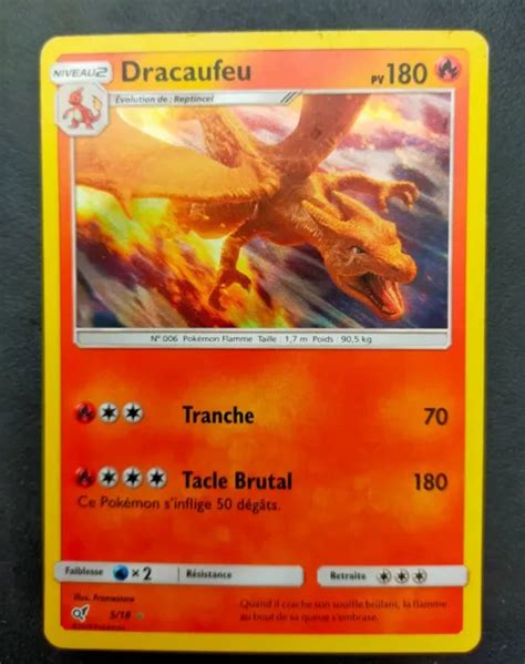 CARTE POKÉMON DRACAUFEU 5 18 Holo PV180 Detective Pikachu 2019 VF EUR