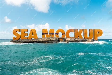 Premium Psd Sea Landscape Text Effect Mockup