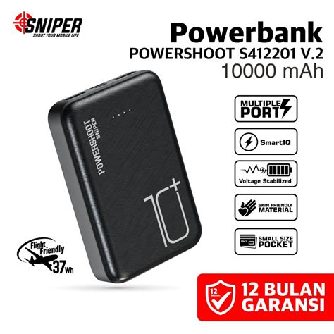 Powerbank Sniper 10000 Mah Powershoot S412201 Sniper Indonesia Official