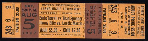 Terrell Ernie Thad Spencer And Jimmy Ellis Leotis Martin Full Ticket 1