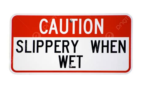 Isolated Caution Slippery When Wet Sign Red Warning Isolated Red PNG