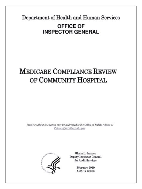 Fillable Online Oig Hhs Review Of Medicare Outpatient Billing For A