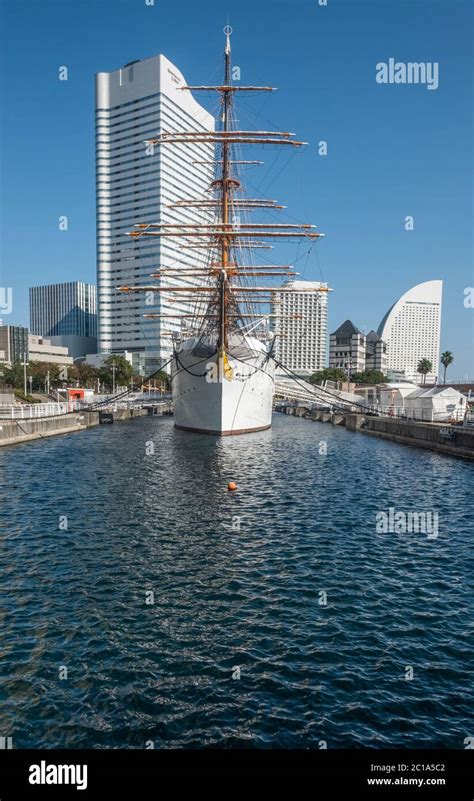 Nippon Maru Former Training Ship At Yokohama Waterfront Japan Stock