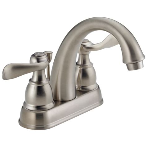 Two Handle Centerset Bathroom Faucet Recertified In Brushed Nickel 25996lf Bn Eco R Delta Faucet