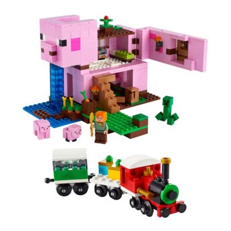 LEGO Minecraft The Pig House Playset with Creator 6379821 Winter Holiday Train, 2 Piece - Kroger