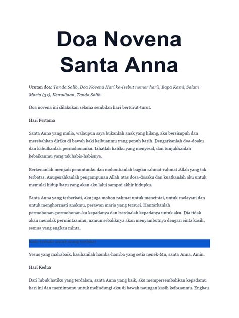 doa novena santa anna