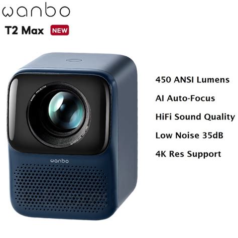 Jual WANBO NEW T2 MAX Smart Android Home LED Projector 450 ANSI