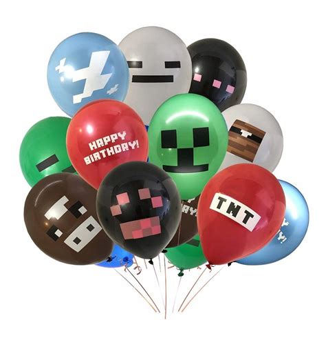 Zestaw Balonów Balon Minecraft Urodziny 12 Szt Hopki Przyjęcia i