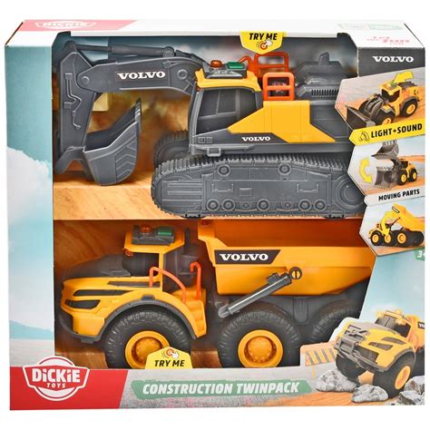 Dickie Toys Volvo Bouwvoertuig Set Van Met Graafmachine En Kiepwagen