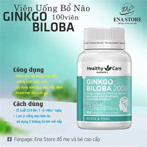 Ginkgo Biloba Healthy Care Australia Brain Supplement Box Of