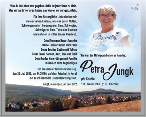 Petra Jungk Trauerportal Zehner