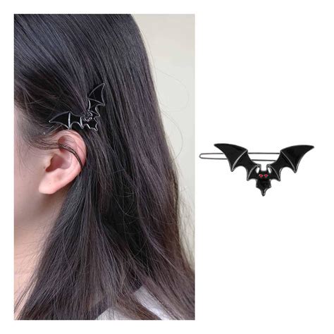 Dervivea Halloween Bat Hair Clips Black Bat Hair Clip Gothic Bat Wings