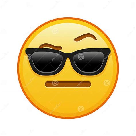 Face With One Eyebrow Raised With Sunglasses Large Size Of Yellow Emoji Smile Stock Vector