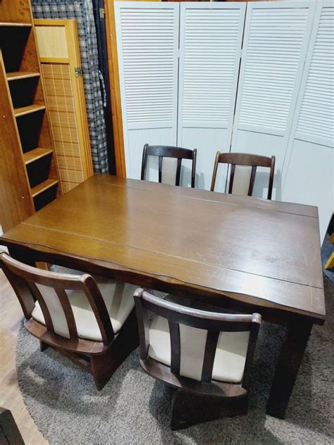 Japan Dining Set swivel chair 4seaters, Furniture & Home Living ...