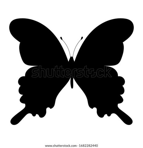 Black Silhouette Butterfly On White Background Stock Vector Royalty