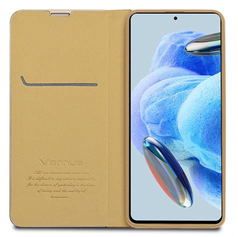 etui do xiaomi redmi note 12 pro 5g zamykane eleganckie złote szkło