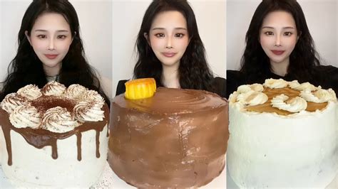 Asmr🍰eating Chocolate Cream Cake🍰 Soft And Waxy Sound 크림丨먹방丨mukbang丨satisfying丨eatingsh Youtube