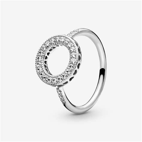 Sparkling Halo Ring Sterling Silver Pandora Us