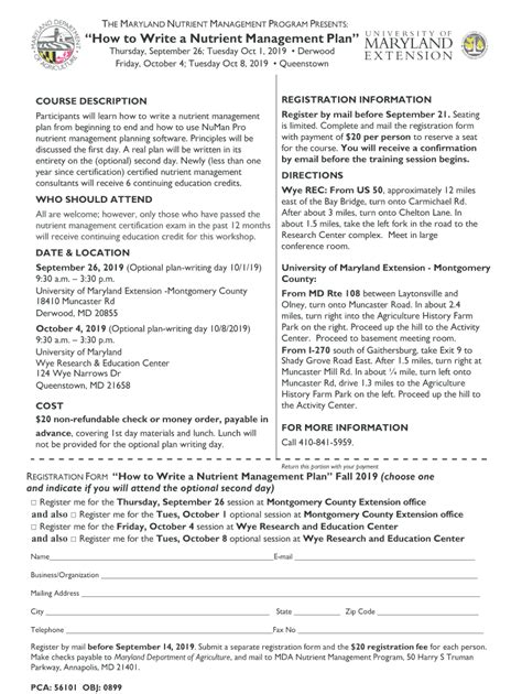 Fillable Online Mda Maryland How To Write A Nutrient Management Plan