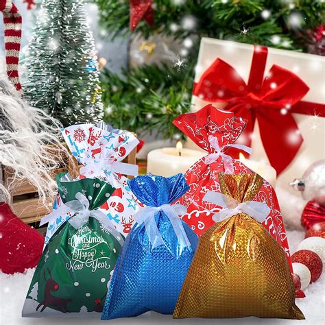 C100AE 30PCS Gros épaissi Sac Cadeaux Noel Sacs à Bonbons Noël