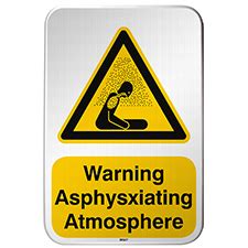 Brady Part 306326 ISO Safety Sign Warning Asphyxiating Atmosphere