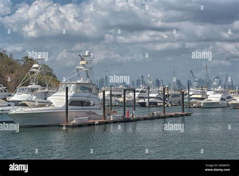 Panama Skyline Of The City From The Marina Of Perico Island At The