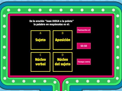 Analisis De Oraciones Gameshow Quiz